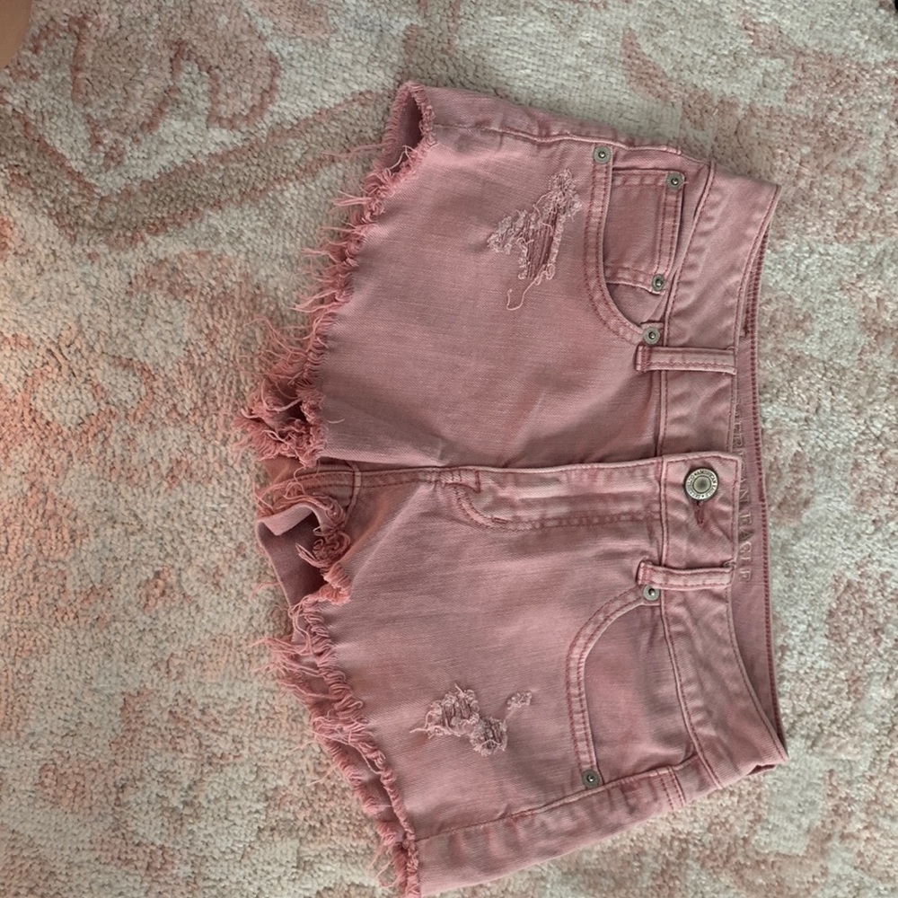 pink american eagle jean shorts